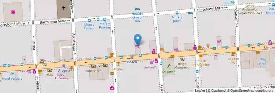 Mapa de ubicacion de Carrefour Market, Balvanera en آرژانتین, Ciudad Autónoma De Buenos Aires, Comuna 3, Buenos Aires.