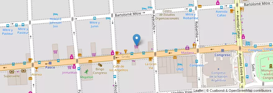Mapa de ubicacion de Carrefour Market, Balvanera en 阿根廷, Ciudad Autónoma De Buenos Aires, Comuna 3, 布宜诺斯艾利斯.