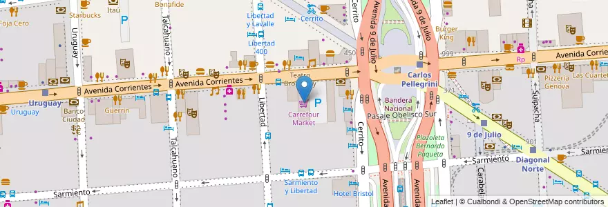 Mapa de ubicacion de Carrefour Market, San Nicolas en Аргентина, Буэнос-Айрес, Comuna 1, Буэнос-Айрес.