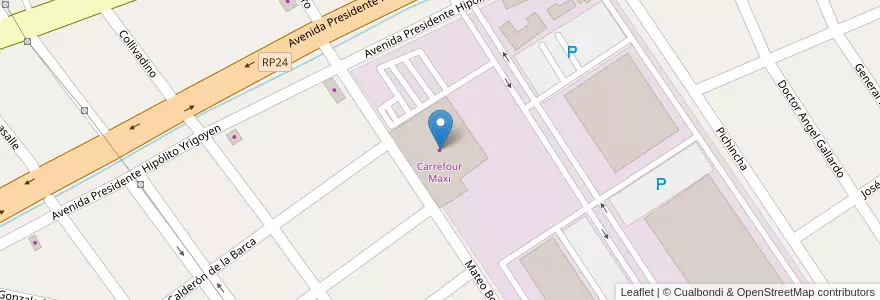 Mapa de ubicacion de Carrefour Maxi en Argentinië, Buenos Aires, Partido De José C. Paz.