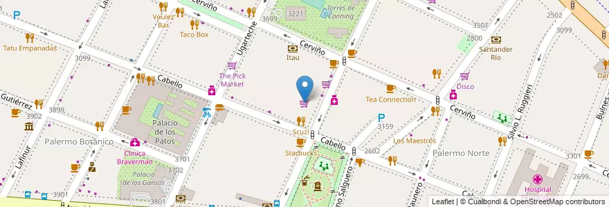 Mapa de ubicacion de Carrefour, Palermo en Arjantin, Ciudad Autónoma De Buenos Aires, Buenos Aires, Comuna 14.