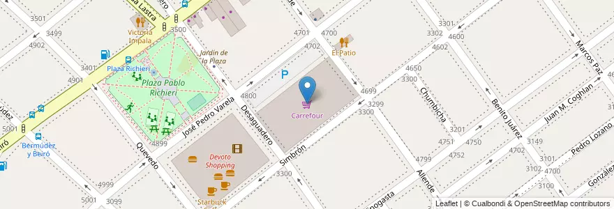 Mapa de ubicacion de Carrefour, Villa Devoto en Argentina, Autonomous City Of Buenos Aires, Autonomous City Of Buenos Aires, Comuna 10, Comuna 11.