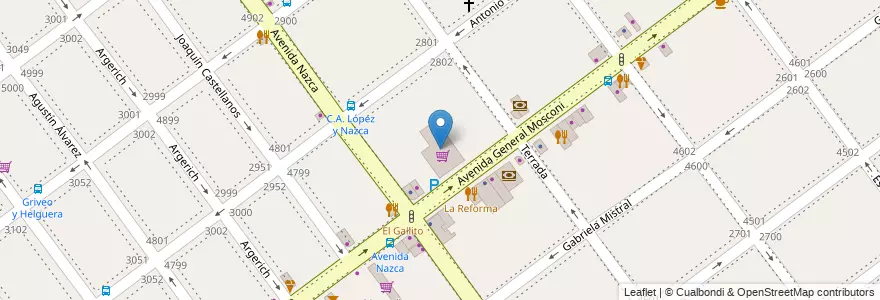 Mapa de ubicacion de Carrefour, Villa Pueyrredon en アルゼンチン, Ciudad Autónoma De Buenos Aires, Comuna 12, ブエノスアイレス.