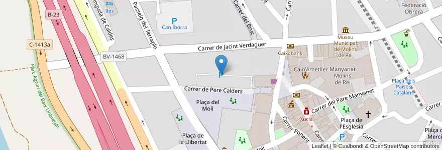 Mapa de ubicacion de Carrer de Pere Calders en Испания, Каталония, Барселона, Баш-Льобрегат, Molins De Rei.