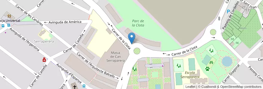 Mapa de ubicacion de Carrer La Clota, 14 en Espagne, Catalogne, Barcelone, Vallais-Occidental, Cerdanyola Del Vallès.