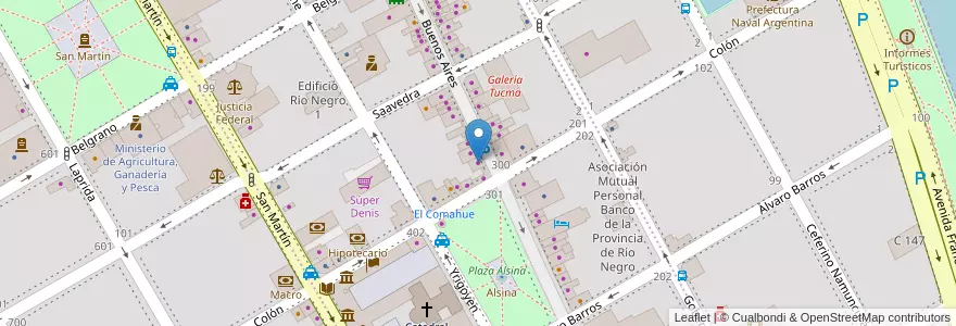 Mapa de ubicacion de Carros Vaquería en 阿根廷, 内格罗河省, Departamento Adolfo Alsina, Viedma, Viedma.