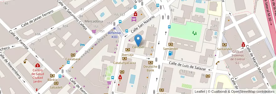Mapa de ubicacion de Carrusel en 西班牙, Comunidad De Madrid, Comunidad De Madrid, Área Metropolitana De Madrid Y Corredor Del Henares, Madrid.