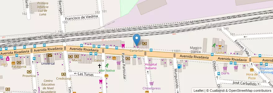 Mapa de ubicacion de Carta Sur, Liniers en Argentinië, Ciudad Autónoma De Buenos Aires, Comuna 9, Buenos Aires, Comuna 10.