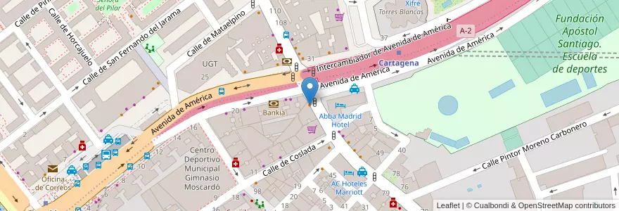 Mapa de ubicacion de Cartagena93 en إسبانيا, منطقة مدريد, منطقة مدريد, Área Metropolitana De Madrid Y Corredor Del Henares, مدريد.