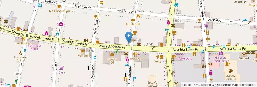 Mapa de ubicacion de Cartoon, Recoleta en 아르헨티나, Ciudad Autónoma De Buenos Aires, Comuna 2, 부에노스아이레스.