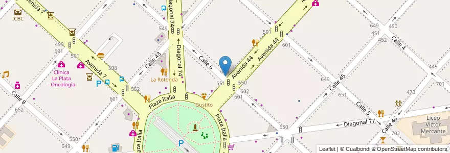 Mapa de ubicacion de Caruso S.C.S., Casco Urbano en Arjantin, Buenos Aires, Partido De La Plata, La Plata.