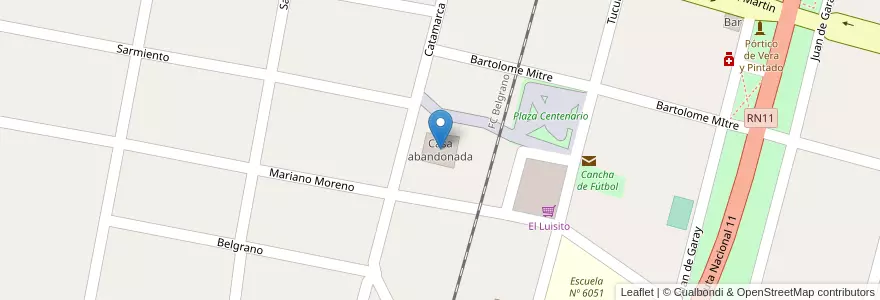 Mapa de ubicacion de Casa abandonada en 阿根廷, Santa Fe, Departamento San Justo, Municipio De Vera Y Pintado.