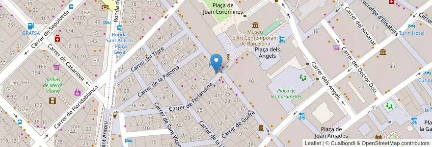 Mapa de ubicacion de Casa Amirall en Sepanyol, Catalunya, Barcelona, Barcelonès, Barcelona.