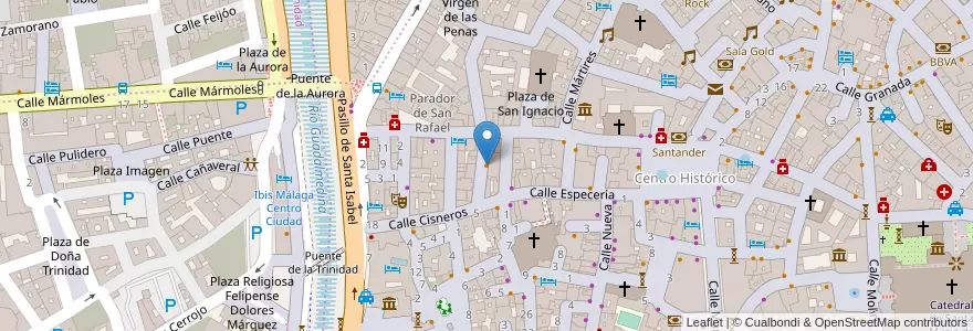 Mapa de ubicacion de Casa Aranda (churros) en Spagna, Andalucía, Málaga, Málaga-Costa Del Sol, Málaga.