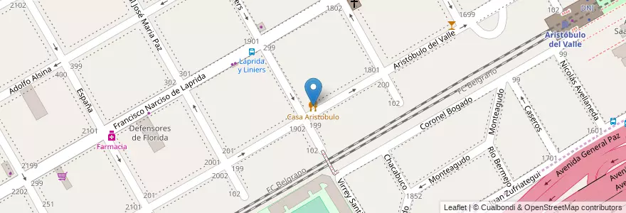 Mapa de ubicacion de Casa Aristobulo en Argentinië, Buenos Aires, Partido De Vicente López, Vicente López.