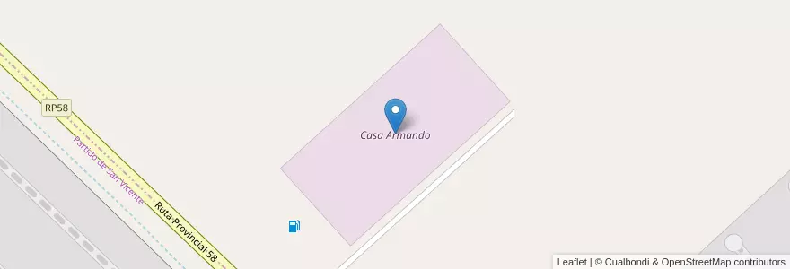 Mapa de ubicacion de Casa Armando en アルゼンチン, ブエノスアイレス州, Partido De Presidente Perón.