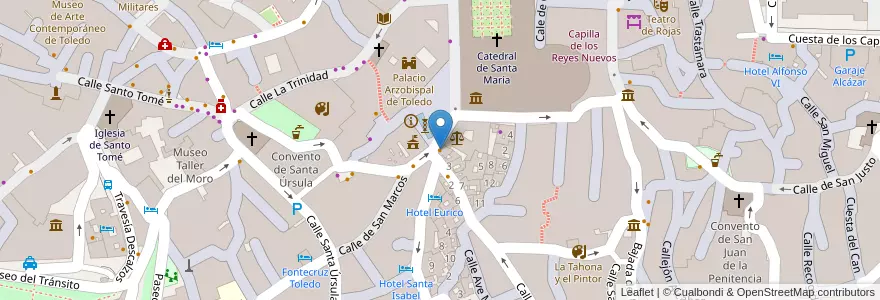 Mapa de ubicacion de Casa Aurelio Ayuntamiento en スペイン, カスティーリャ＝ラ・マンチャ州, Toledo, Toledo, Toledo.