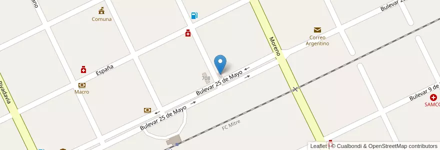 Mapa de ubicacion de Casa Bonis en Argentinien, Santa Fe, Departamento Constitución, Municipio De Alcorta.