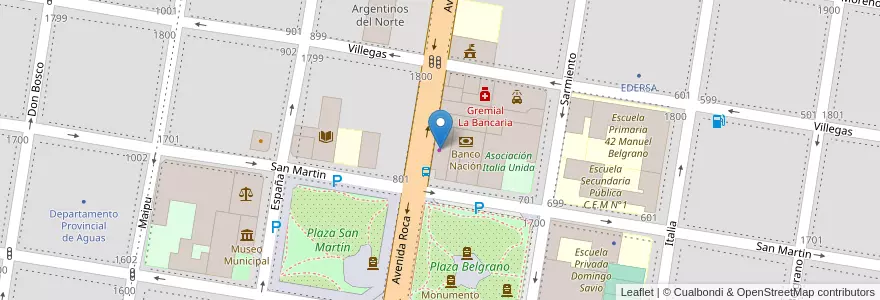 Mapa de ubicacion de Casa Bonita en الأرجنتين, ريو نيغرو, General Roca, Departamento General Roca, General Roca.