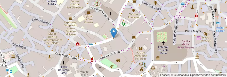 Mapa de ubicacion de Casa Carlos en İspanya, Castilla-La Mancha, Toledo, Toledo, Toledo.