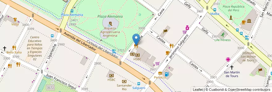 Mapa de ubicacion de Casa Cavia, Palermo en Argentinië, Ciudad Autónoma De Buenos Aires, Buenos Aires, Comuna 14.