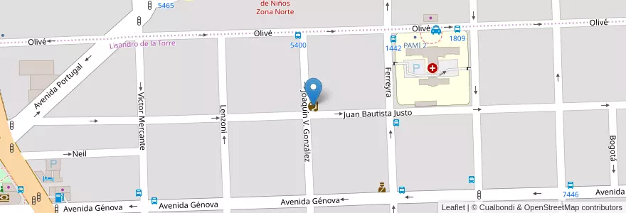 Mapa de ubicacion de Casa Chili en アルゼンチン, サンタフェ州, Departamento Rosario, Municipio De Rosario, ロサリオ.