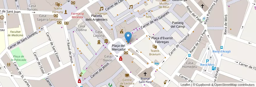 Mapa de ubicacion de Casa Coder en Espanha, Catalunha, Tarragona, Baix Camp, Reus.