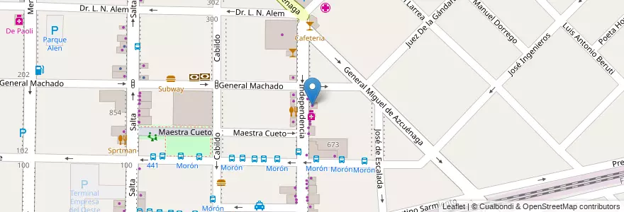 Mapa de ubicacion de Casa Comar en Argentina, Provincia Di Buenos Aires, Partido De Morón, Morón.