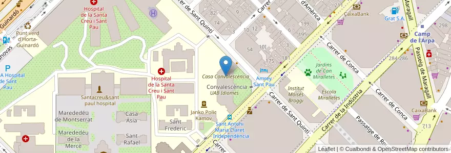 Mapa de ubicacion de Casa Convalescència en Испания, Каталония, Барселона, Барселонес, Барселона.