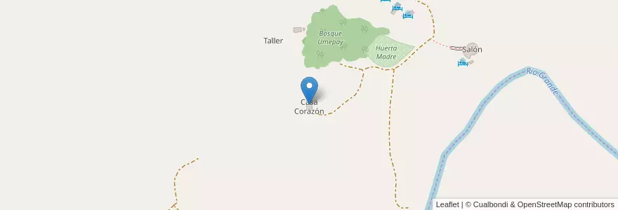 Mapa de ubicacion de Casa Corazón en アルゼンチン, コルドバ州, Departamento Calamuchita, Pedanía Cañada De Álvarez, Comuna De Lutti.