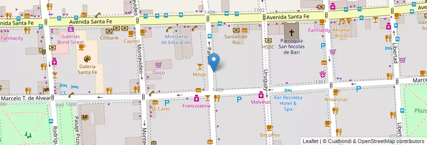 Mapa de ubicacion de Casa Cultura RecoletaK, Recoleta en Argentine, Ciudad Autónoma De Buenos Aires, Comuna 2, Comuna 1, Buenos Aires.