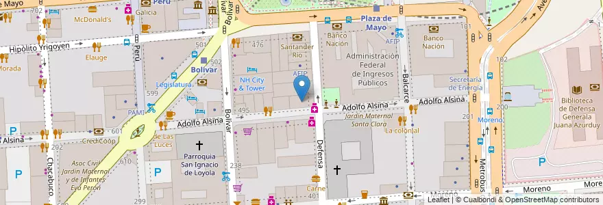 Mapa de ubicacion de Casa de Altos de Elorriaga, Montserrat en Arjantin, Ciudad Autónoma De Buenos Aires, Comuna 1, Buenos Aires.