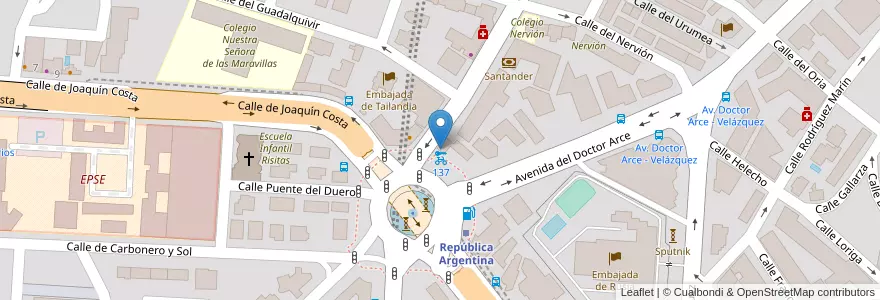 Mapa de ubicacion de Casa de Aragón en Испания, Мадрид, Мадрид, Área Metropolitana De Madrid Y Corredor Del Henares, Мадрид.