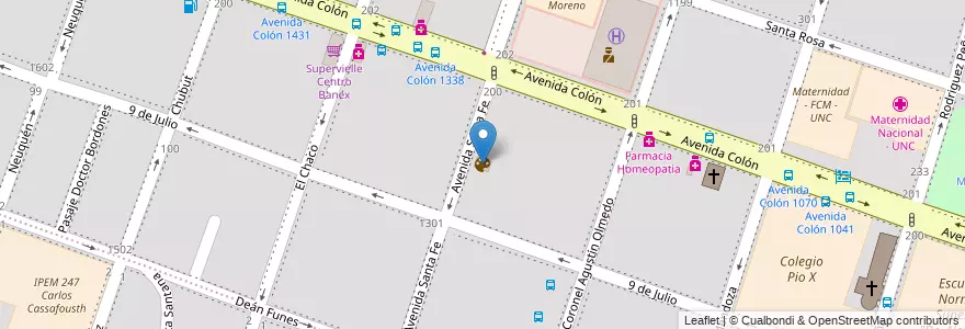 Mapa de ubicacion de Casa de arte Alberdi en アルゼンチン, コルドバ州, Departamento Capital, Pedanía Capital, Córdoba, Municipio De Córdoba.
