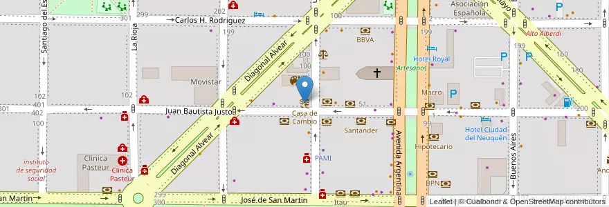 Mapa de ubicacion de Casa de Cambio en Arjantin, Şili, Neuquén, Departamento Confluencia, Municipio De Neuquén, Neuquén.