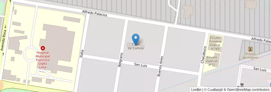 Mapa de ubicacion de Casa de Camila en Argentina, Provincia Di Río Negro, General Roca, Departamento General Roca, General Roca.
