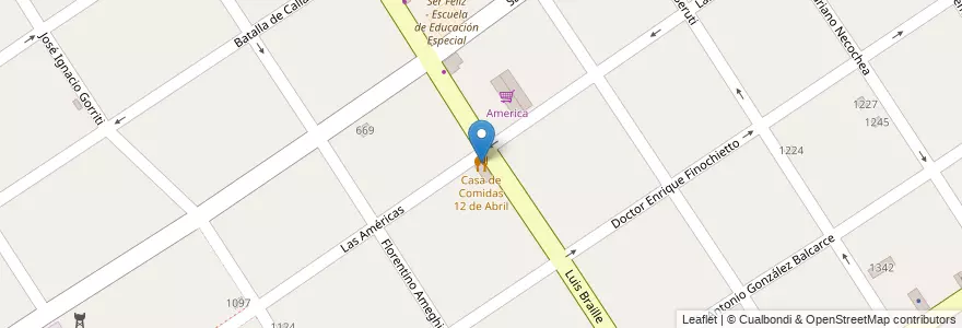 Mapa de ubicacion de Casa de Comidas 12 de Abril en الأرجنتين, بوينس آيرس, Partido De Florencio Varela, Florencio Varela.