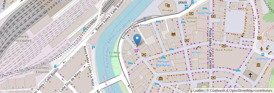Mapa de ubicacion de Casa De Comidas en İspanya, Bask Bölgesi, Bizkaia, Bilboaldea, Bilbao.