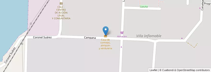 Mapa de ubicacion de Casa de comidas, almacén y verdulería en الأرجنتين, بوينس آيرس, Partido De Avellaneda, Dock Sud.