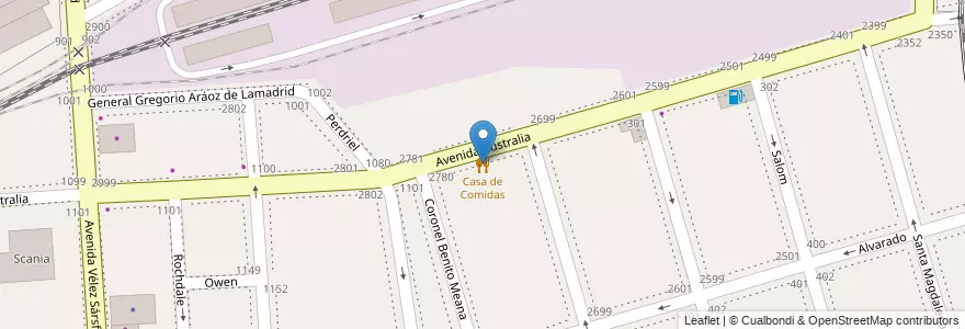 Mapa de ubicacion de Casa de Comidas, Barracas en الأرجنتين, Ciudad Autónoma De Buenos Aires, Comuna 4, Buenos Aires.