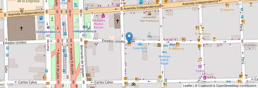 Mapa de ubicacion de Casa de Comidas, Constitucion en Argentinien, Ciudad Autónoma De Buenos Aires, Comuna 1, Buenos Aires.