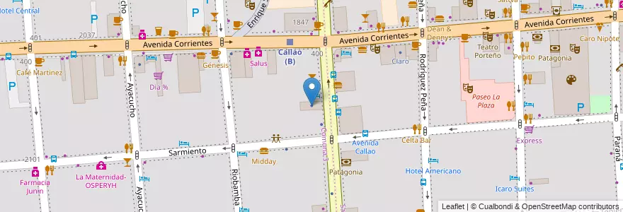 Mapa de ubicacion de Casa de Cordoba, Balvanera en Arjantin, Ciudad Autónoma De Buenos Aires, Buenos Aires.