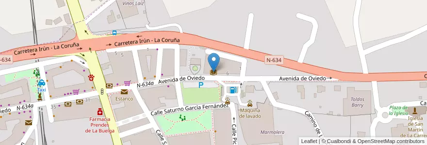 Mapa de ubicacion de Casa de Cultura de El Berrón en 스페인, 아스투리아스, 아스투리아스, Siero.