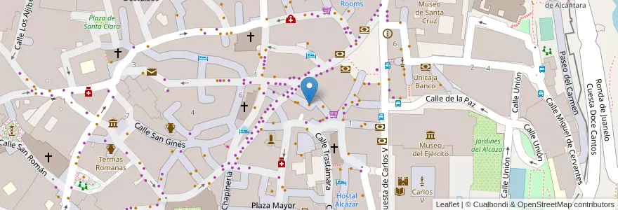 Mapa de ubicacion de Casa de Damasco en 西班牙, Castilla-La Mancha, Toledo, Toledo, Toledo.