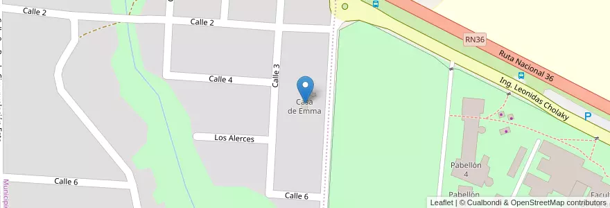 Mapa de ubicacion de Casa de Emma en Аргентина, Кордова, Departamento Río Cuarto, Pedanía Río Cuarto, Municipio De Las Higueras, Las Higueras.
