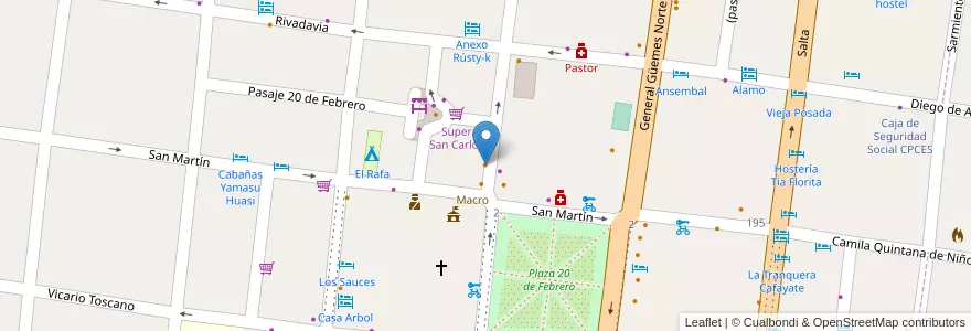 Mapa de ubicacion de Casa De Empanadas en Arjantin, Salta, Cafayate, Municipio De Cafayate.