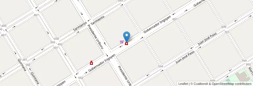 Mapa de ubicacion de Casa de familia en Arjantin, Buenos Aires, Partido De Trenque Lauquen, Cuartel Chacras De Trenque Lauquen, Trenque Lauquen.