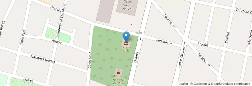 Mapa de ubicacion de Casa de Giol en Arjantin, Şili, Mendoza, Departamento Maipú, Distrito Ciudad De Maipú, Maipú.