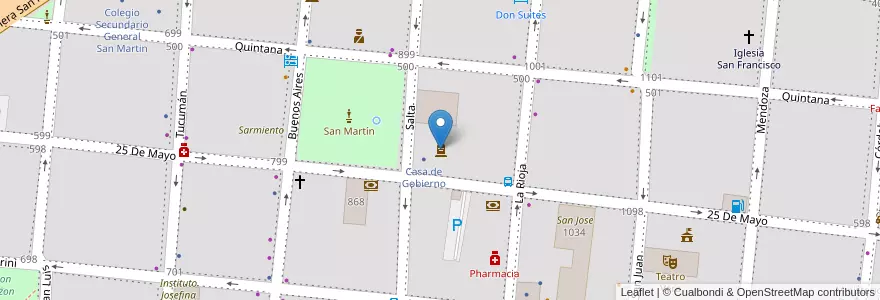 Mapa de ubicacion de Casa de Gobierno de Corrientes en Argentine, Corrientes, Departamento Capital, Corrientes.