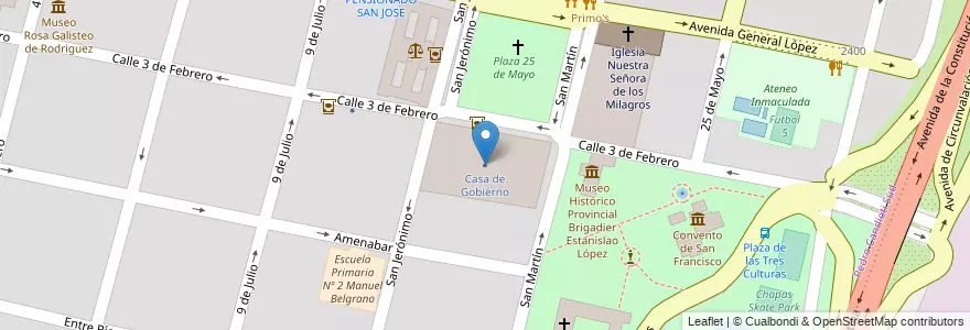 Mapa de ubicacion de Casa de Gobierno en Argentinië, Santa Fe, Departamento La Capital, Santa Fe Capital, Santa Fe.